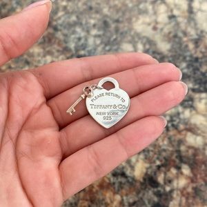 Vintage Tiffany & Co Heart and Key Pendant/ Charm